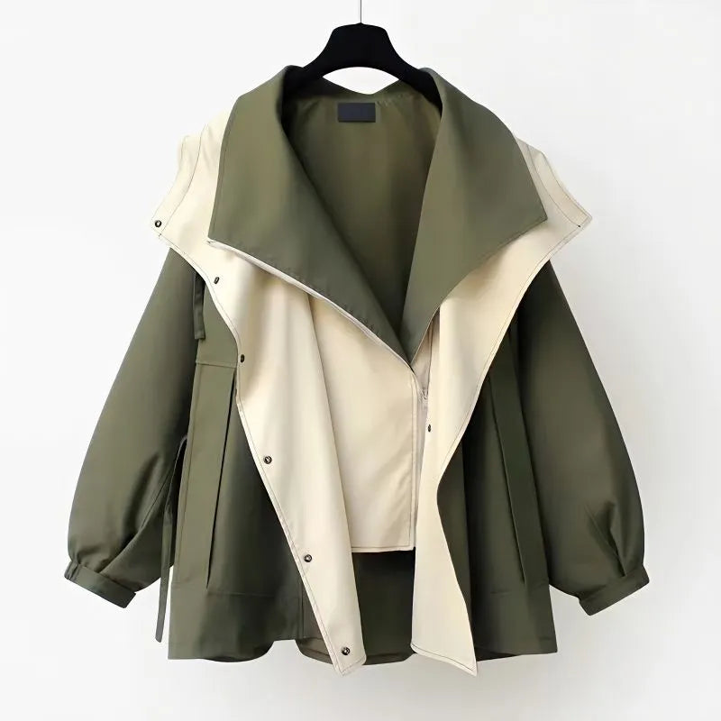 GR - Loose-fitting trench coat with hood