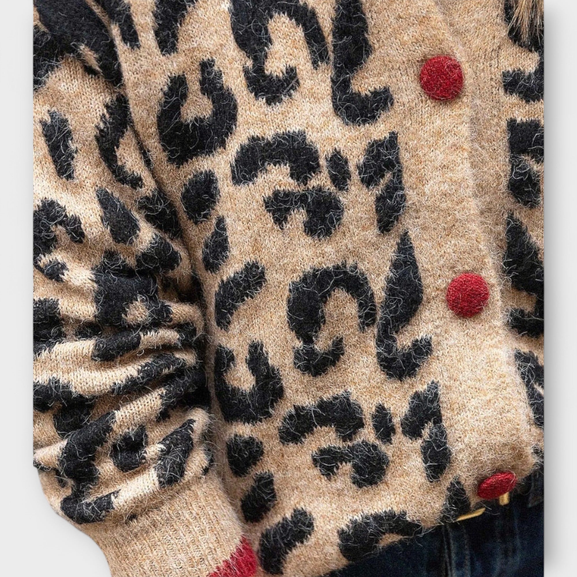 GR | Braun Leopard Strickjacke