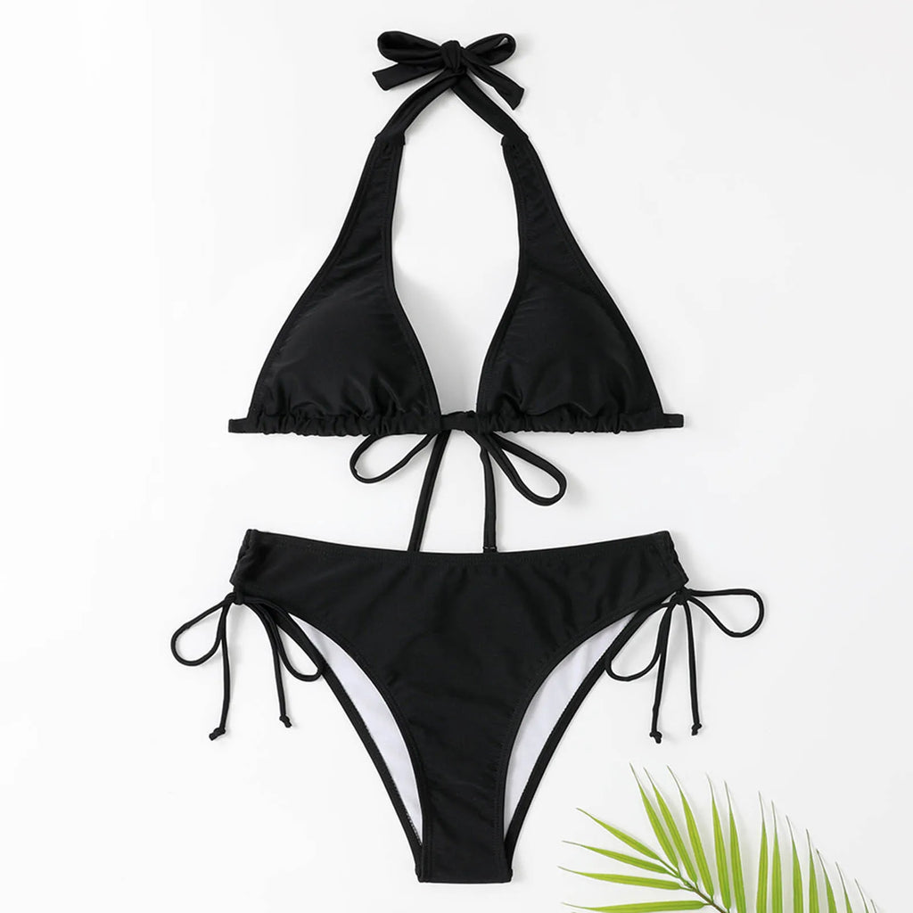 GR - Classic Black Halter Bikini