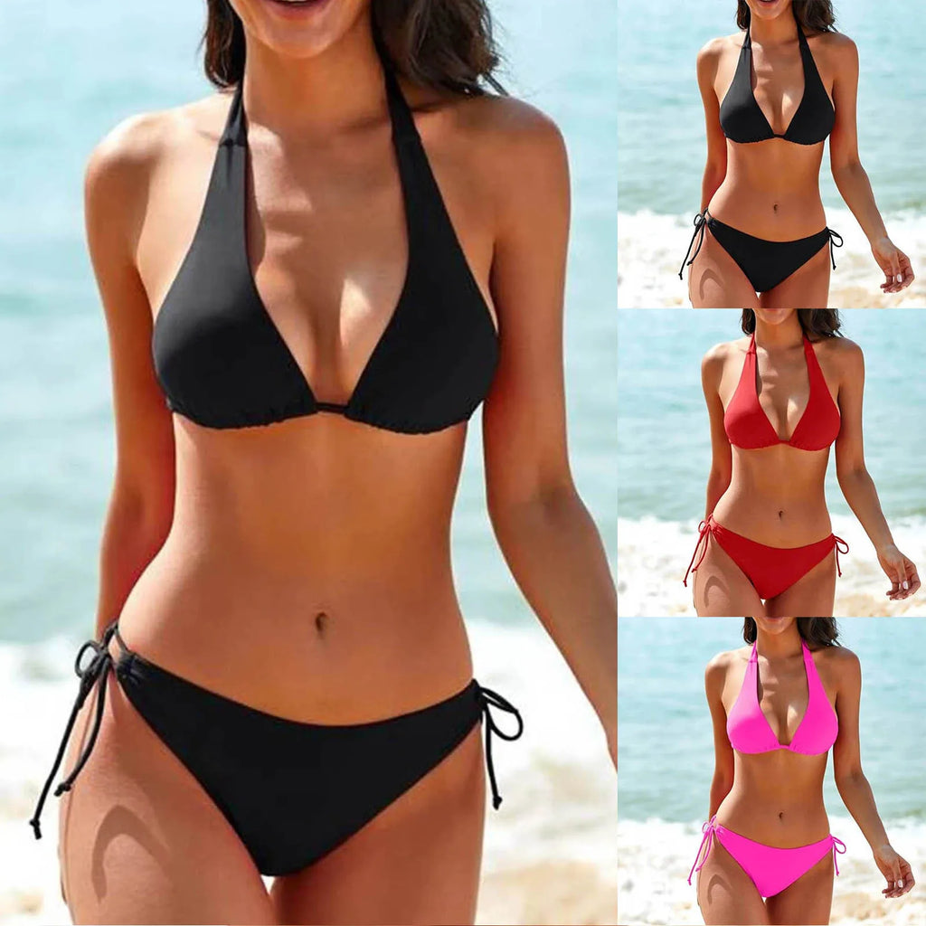 GR - Classic Black Halter Bikini