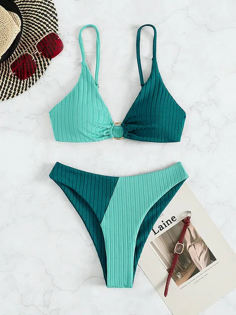 GR – High-waisted push-up bikini set for women