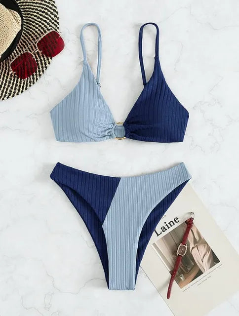 GR – High-waisted push-up bikini set for women