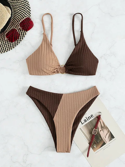 GR – High-waisted push-up bikini set for women