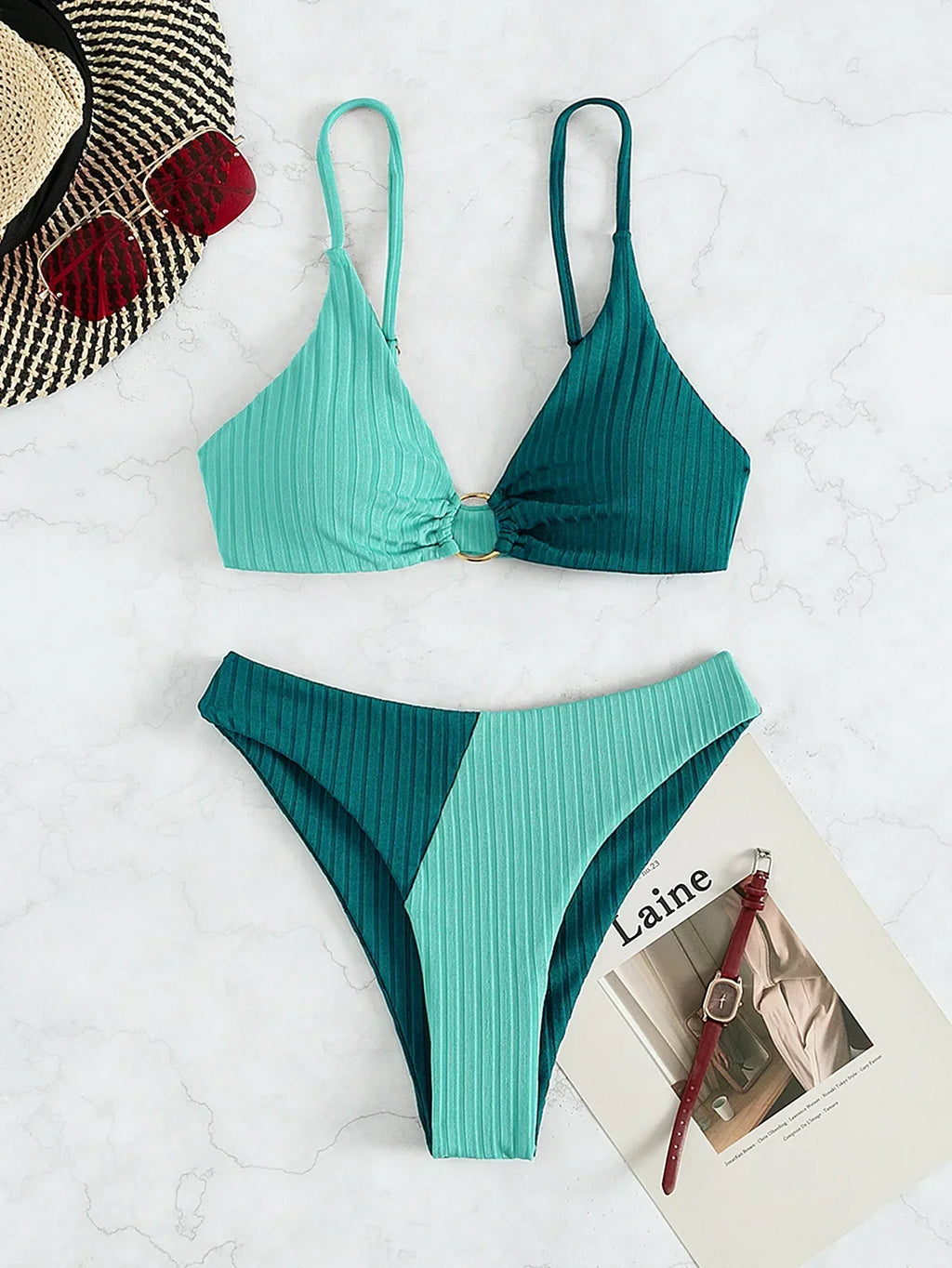 GR – High-waisted push-up bikini set for women