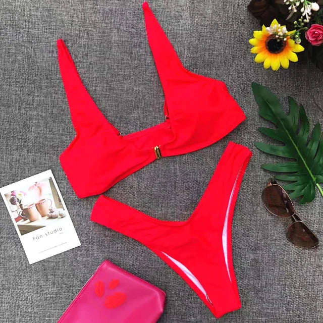 GR | Ribbed, Padded Push-up Bikini Set