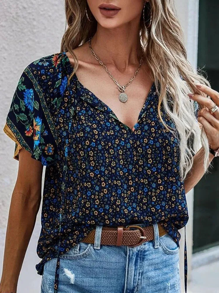 GR | V-neck casual top for women 