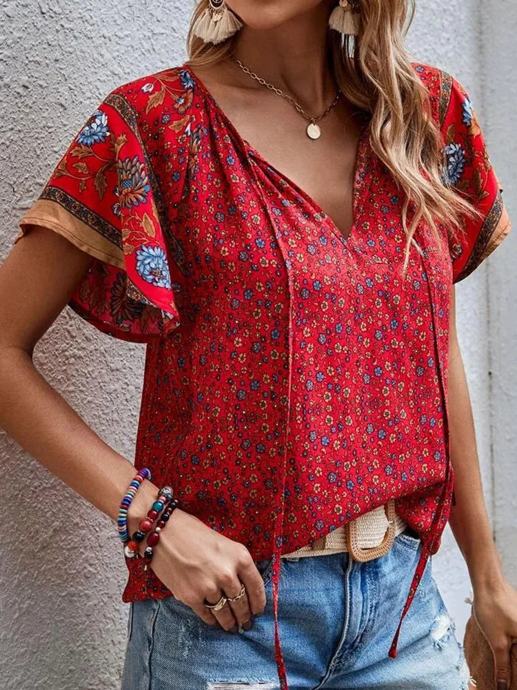GR | V-neck casual top for women 
