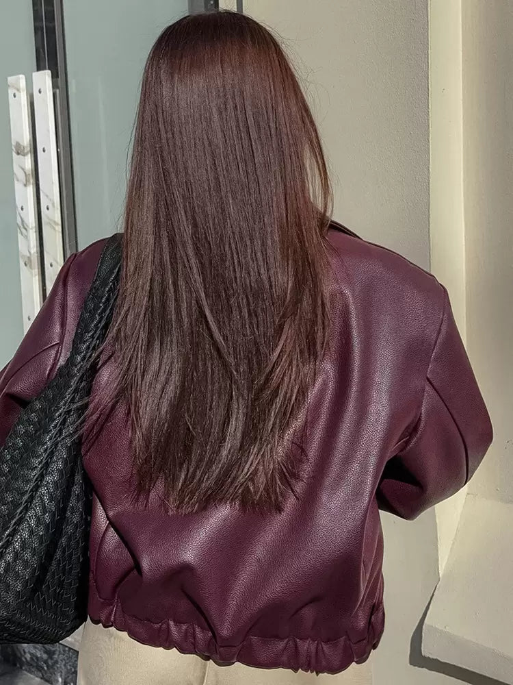 GR | Women's leather jacket - modern and chic