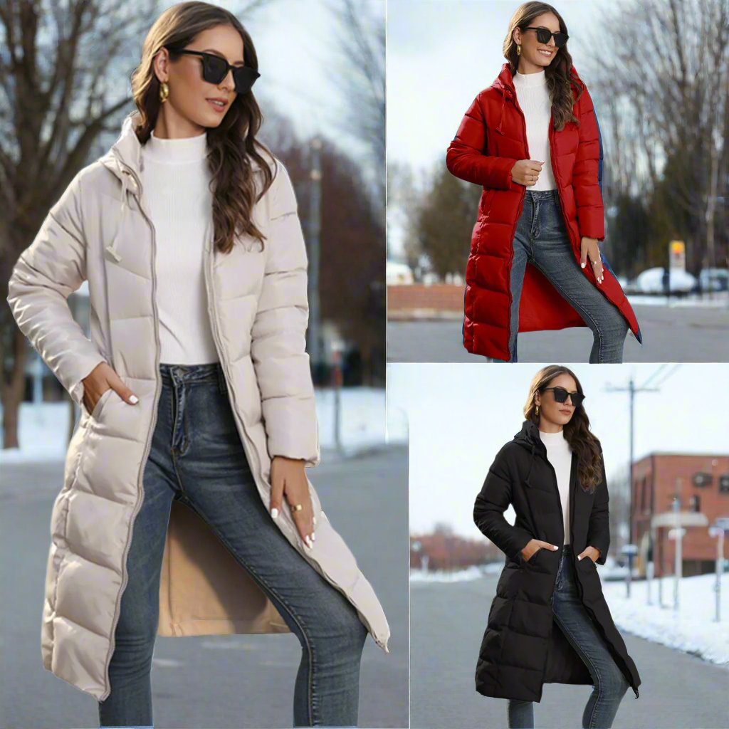GR | Long Jacket with Hood and Quilted Lining
