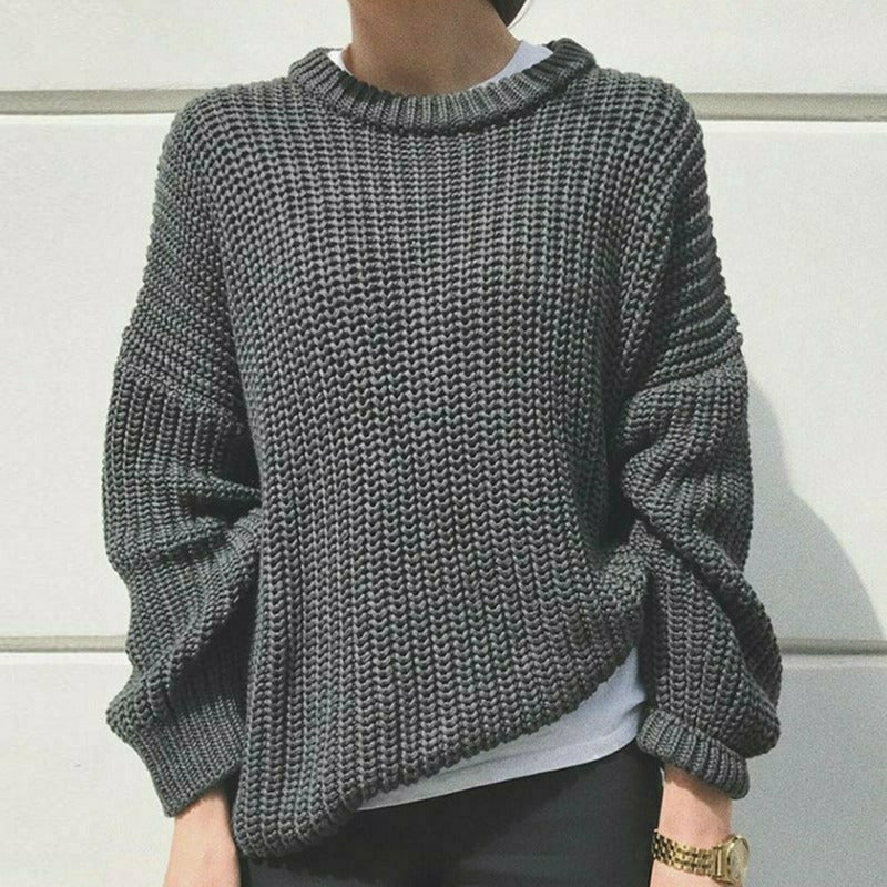 GR | Lässiger Fester Strickpullover