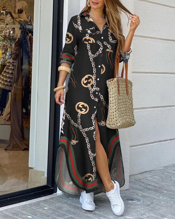GR | Spring and summer fashion sexy blouse long skirt dress