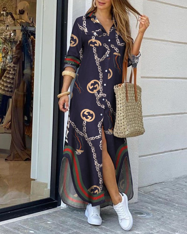 GR | Spring and summer fashion sexy blouse long skirt dress