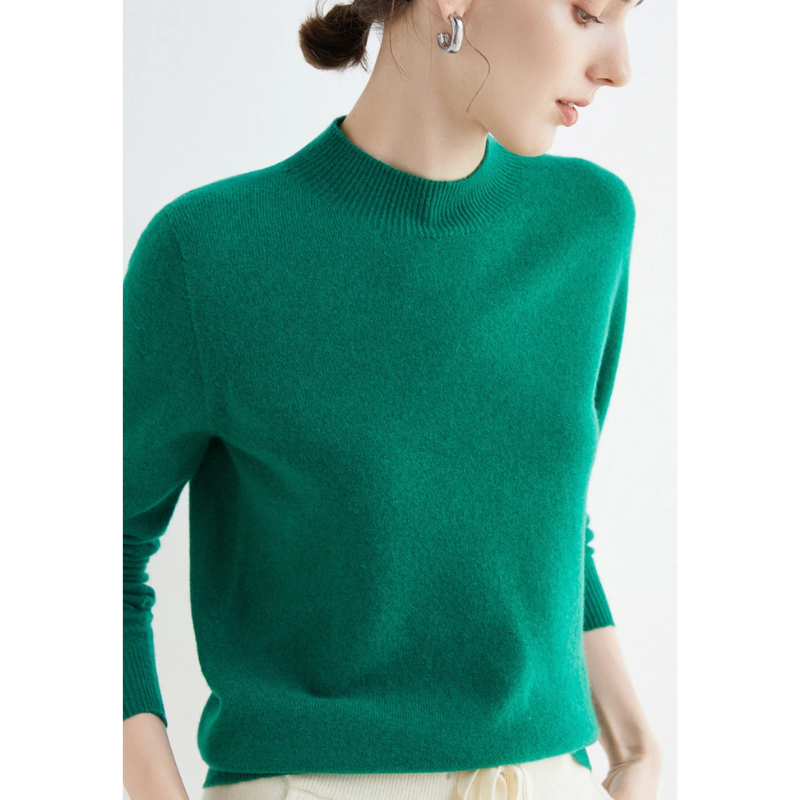 GR | Women's Cashmere Round Neck Sweater - Soft and Lightweight Knit Sweater