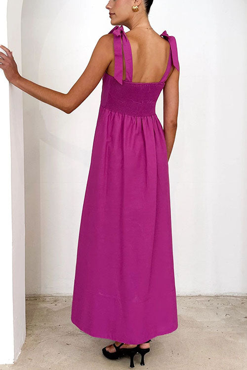 GR | Rosiedress Bow Shoulder Empire Waist Swing Maxi Cami Dress
