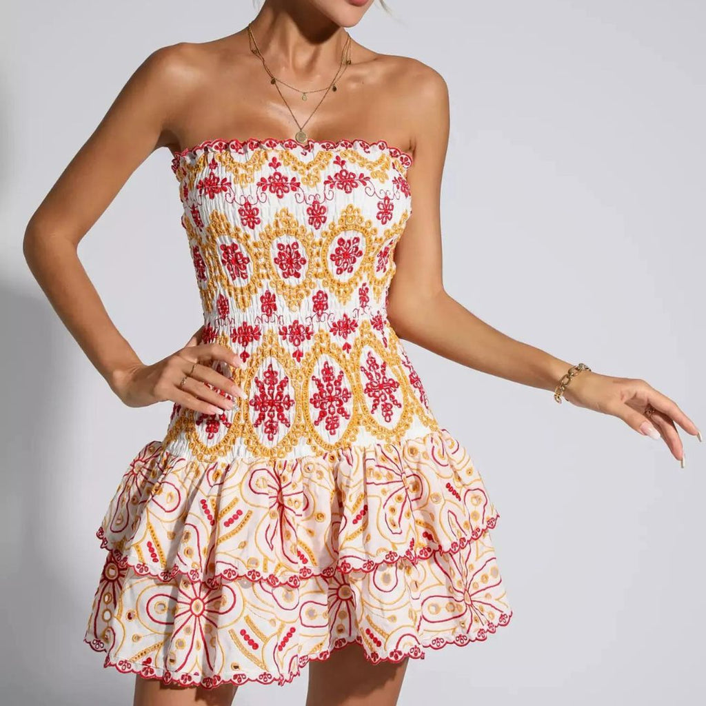 GR | Rüschen Rotes Kleid