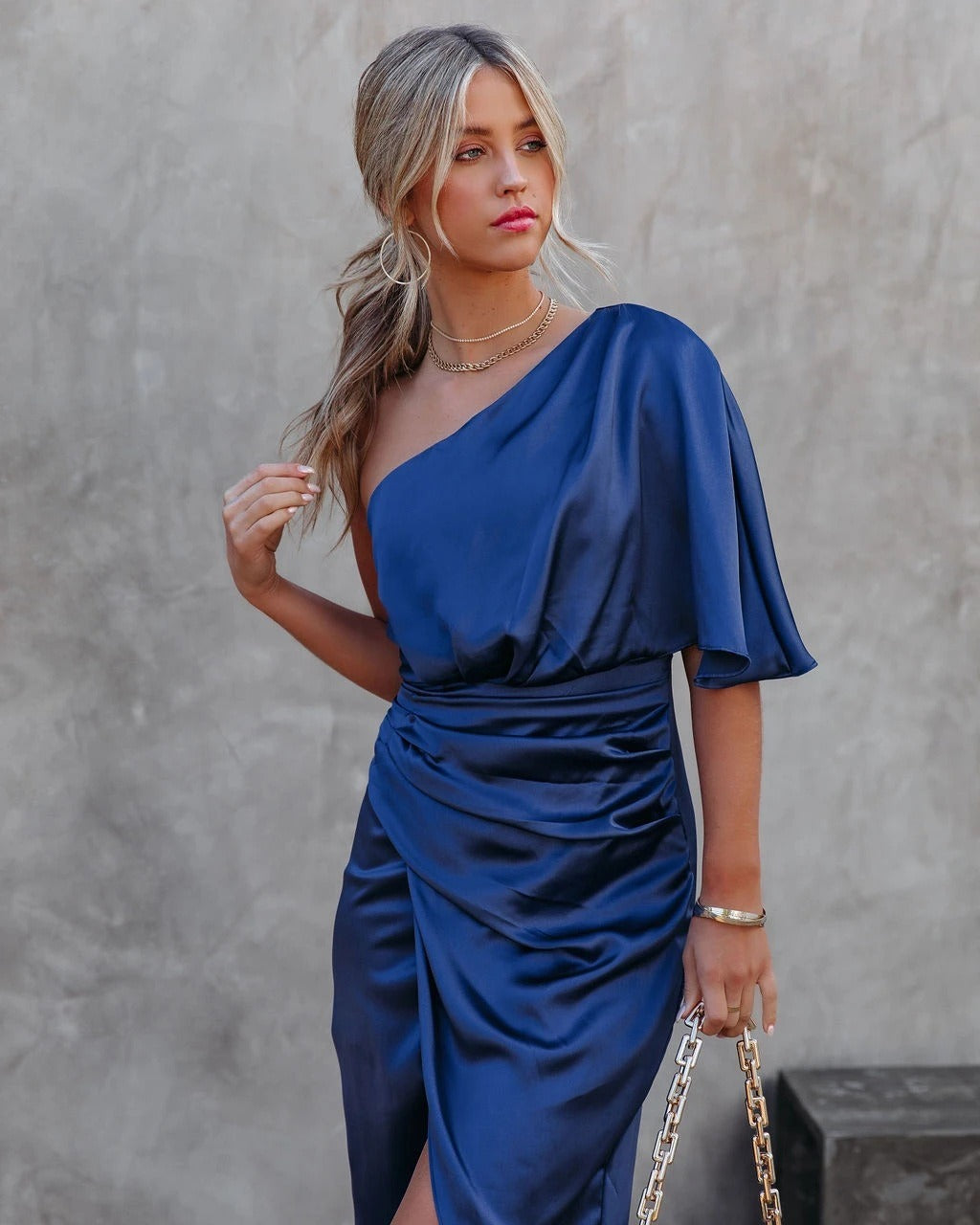GR | Sexiest one-eyed asymmetrical skirt dress women's evening dress