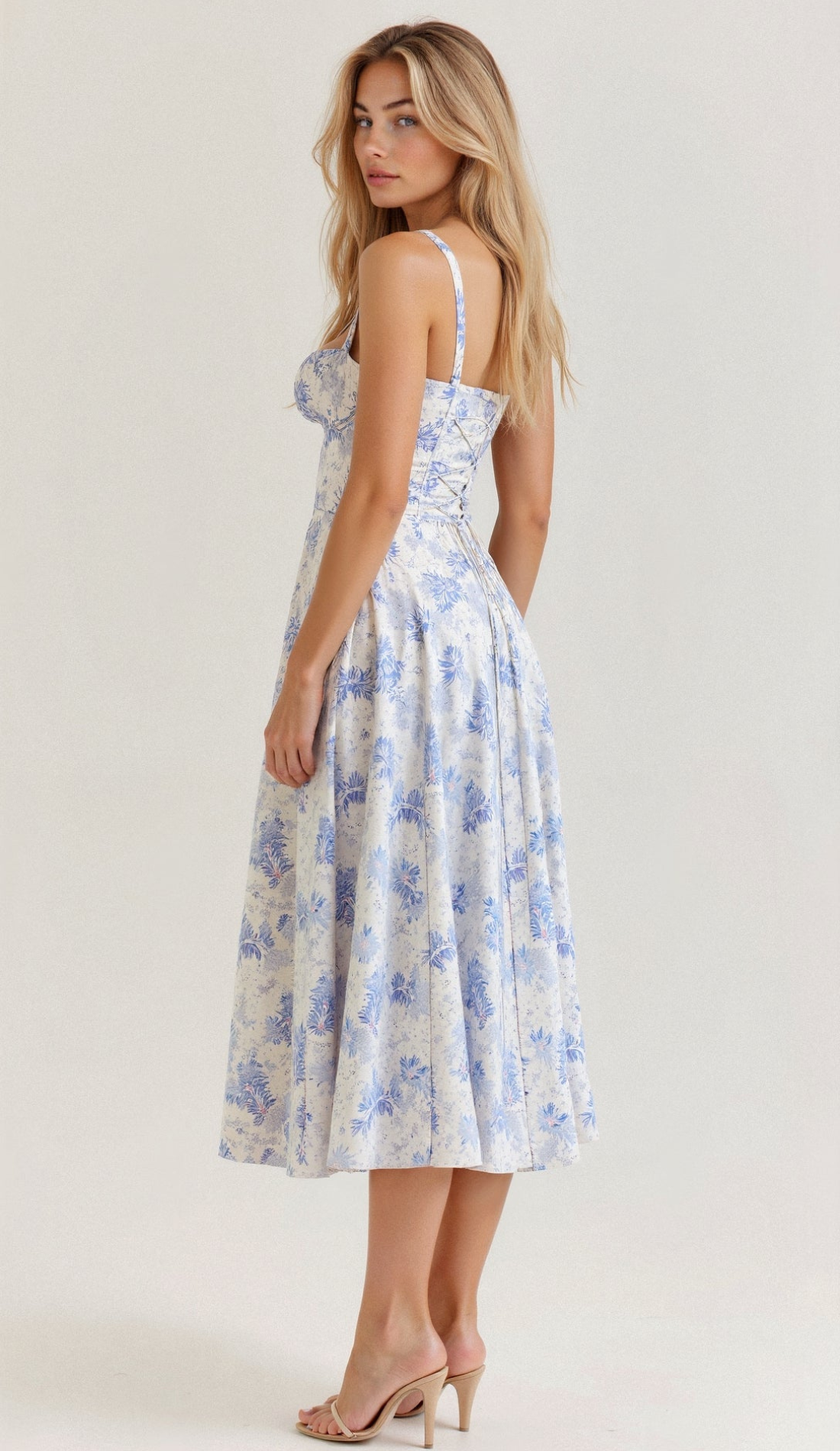 GR | Blumen Kleid für Frauen Midi