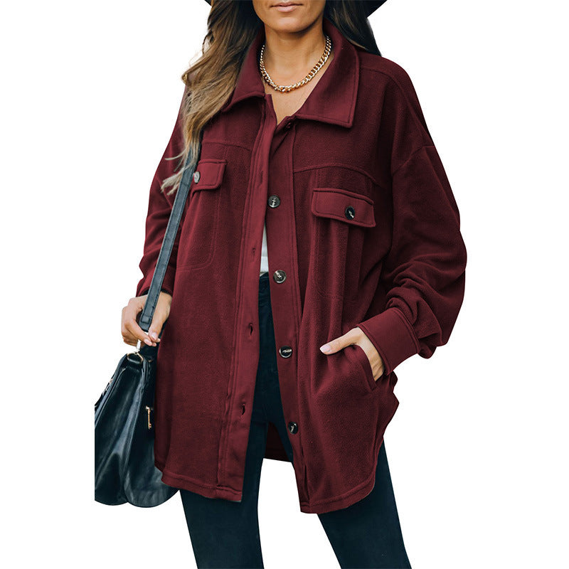 GR | Fleece button-up jacket