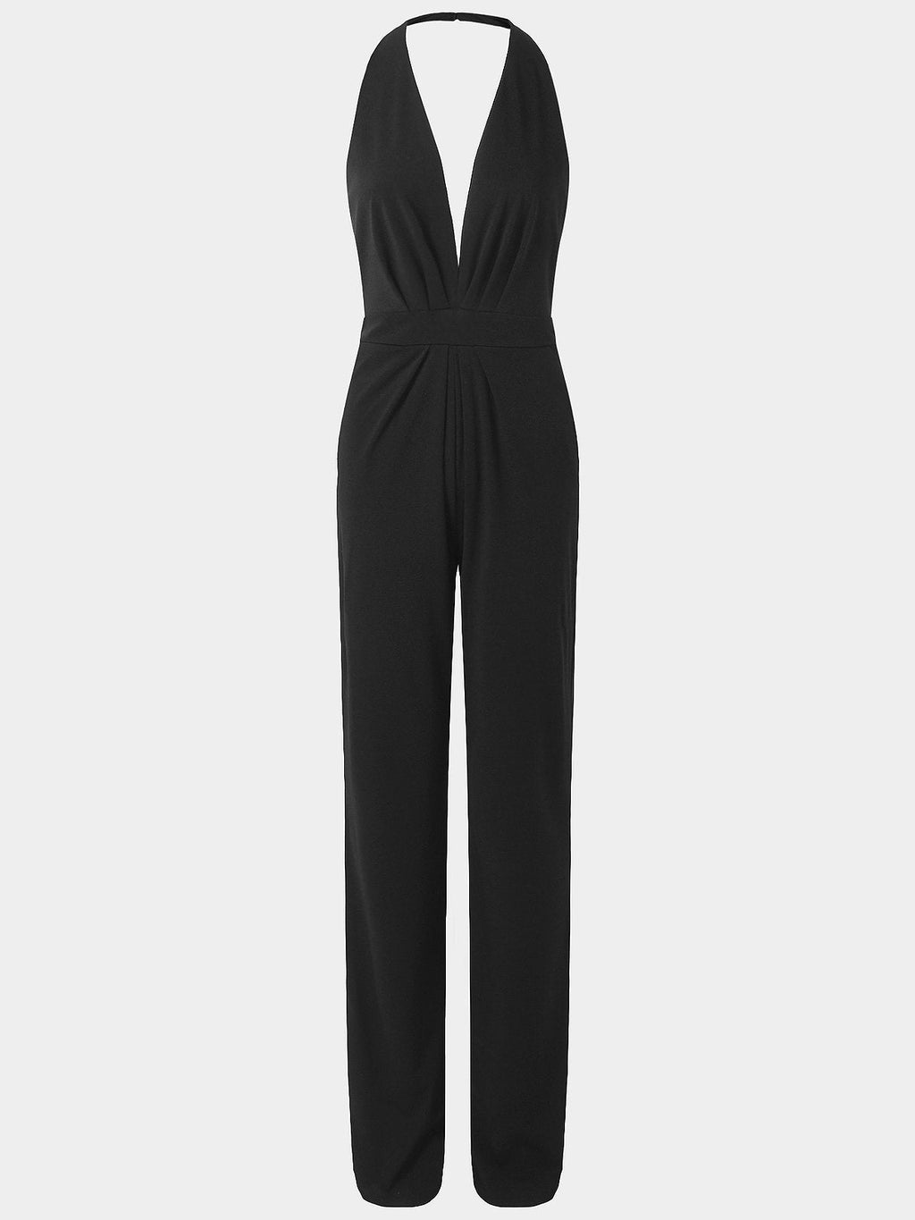 GR | Deep V-neck Sleeveless Wide Leg Jumpsuit