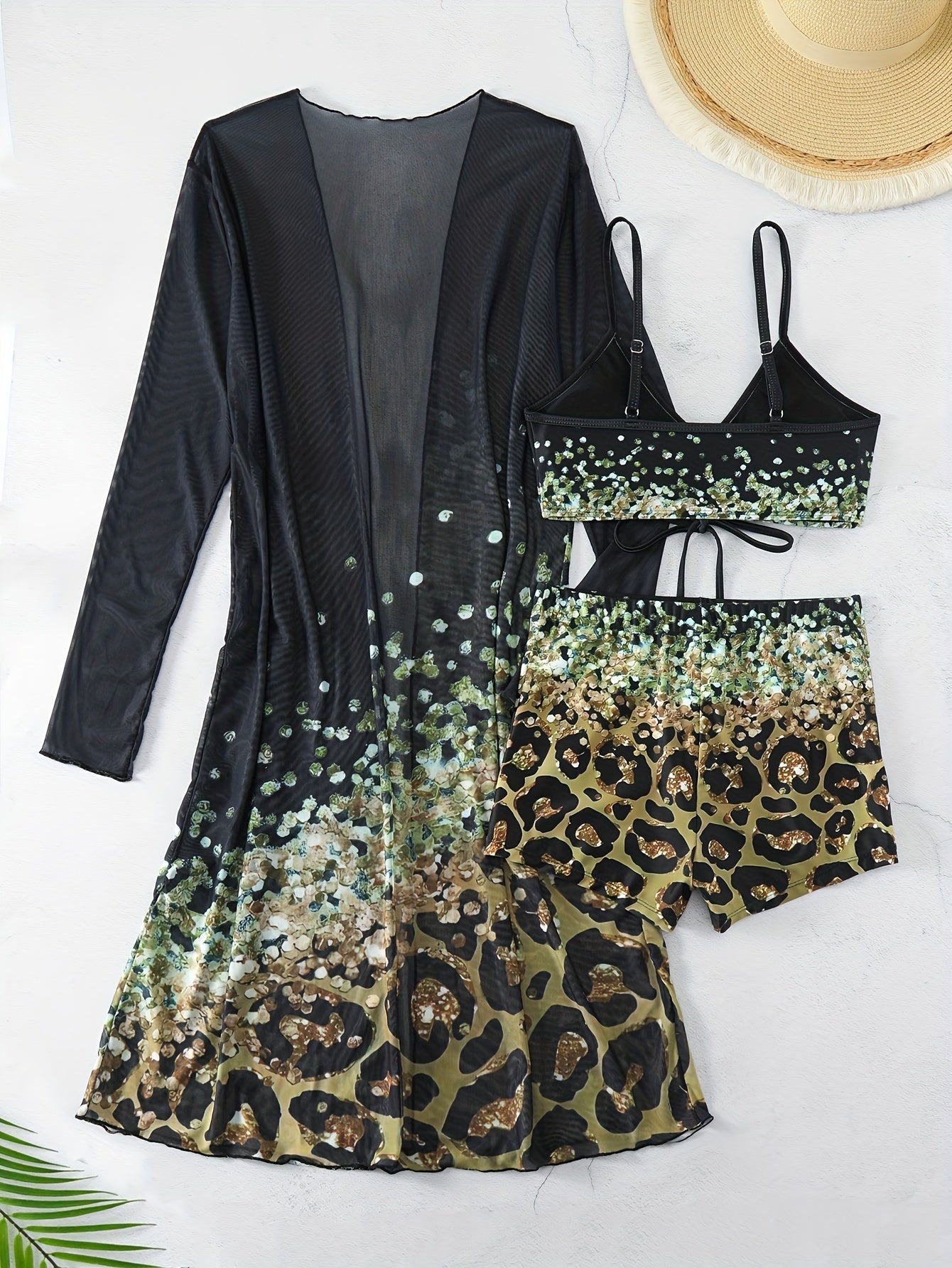 GR | Leopard print bikini set