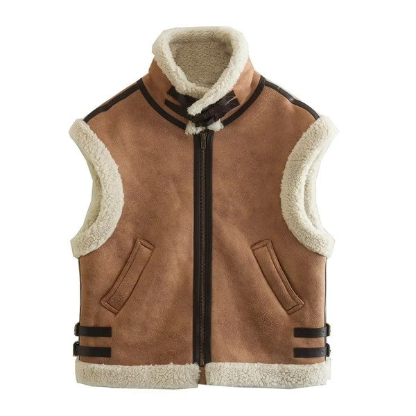 GR | Sleeveless suede vest in vintage style