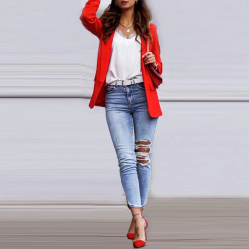 GR | Stylish women's blazers with single button closure, ideal for work