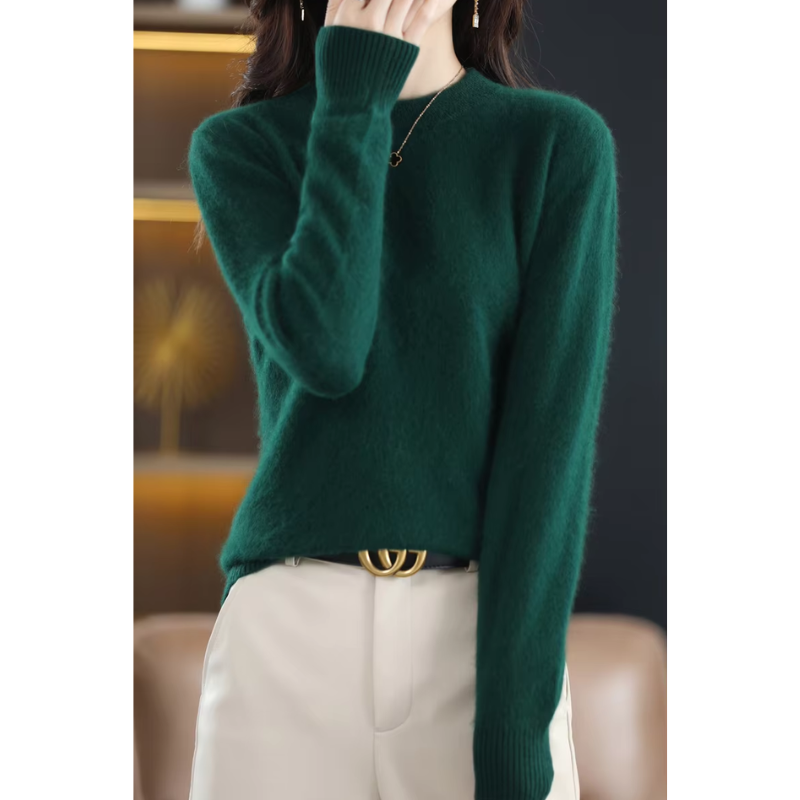 GR | Women's Cashmere Sweater, Luxurious Round Neck, Soft & Fashionable