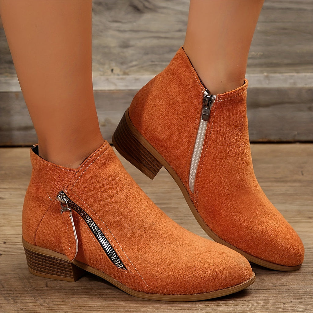 GR - elegant pointed ankle boots with heel and zipper