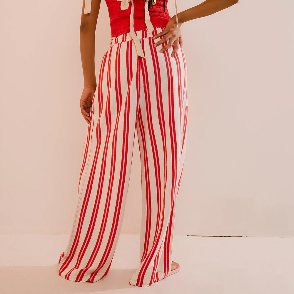 GR | Casual Striped Wide Leg Trousers for Women
