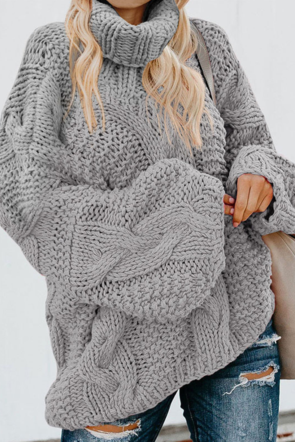 GR Twisted Knit Long Sleeve Sweater