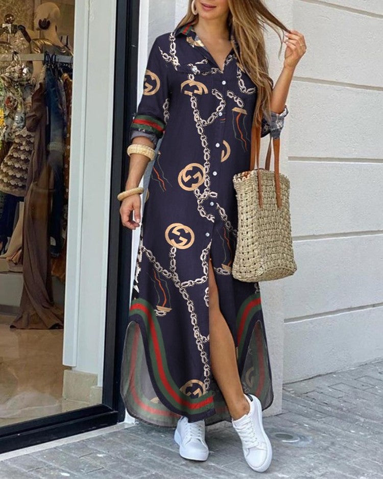 GR | Spring and summer fashion sexy blouse long skirt dress