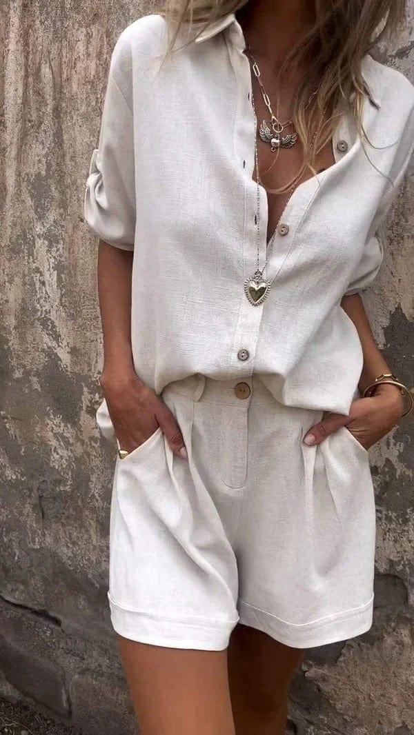 Paula | Blouse set made of cotton and linen