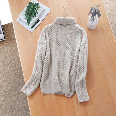 GR | Luxuriöser Kaschmir-Rollkragenpullover mit Karomuster