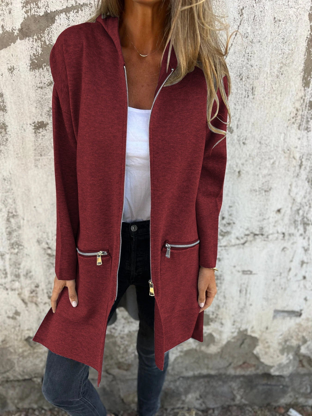 GR | Casual jacket with round neck and zipper