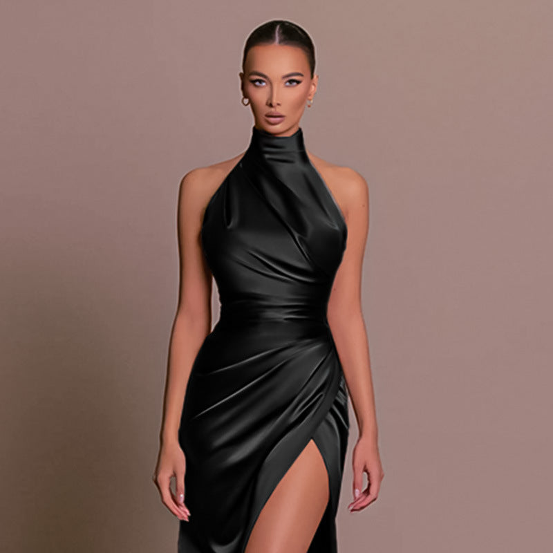 GR | Versatile sleeveless autumn collared long dress 