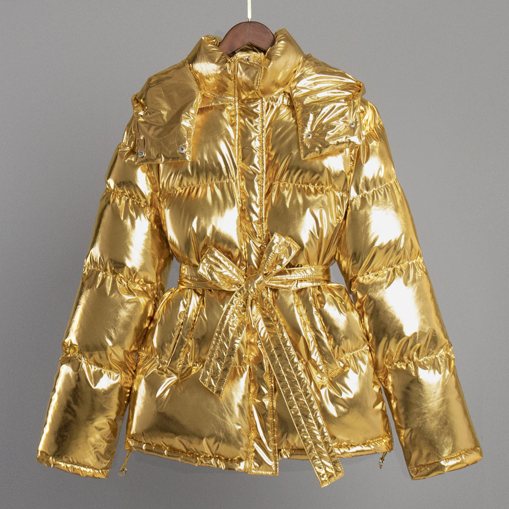 GR | Cool Shiny Hooded Puffer Jacket