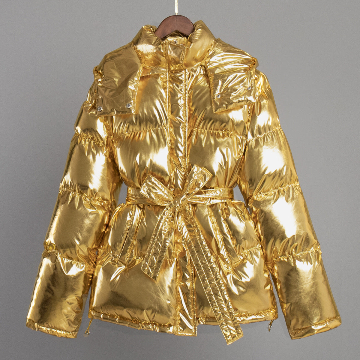 GR | Cool Shiny Hooded Puffer Jacket