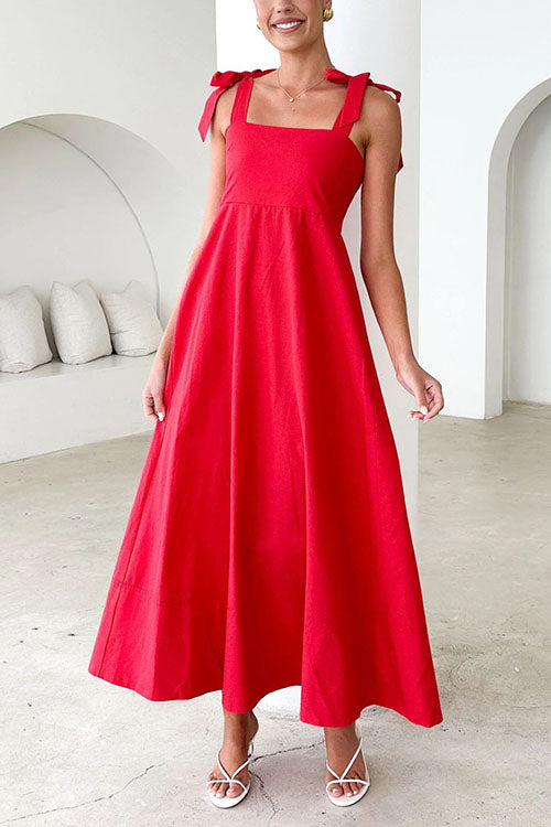 GR | Rosiedress Bow Shoulder Empire Waist Swing Maxi Cami Dress