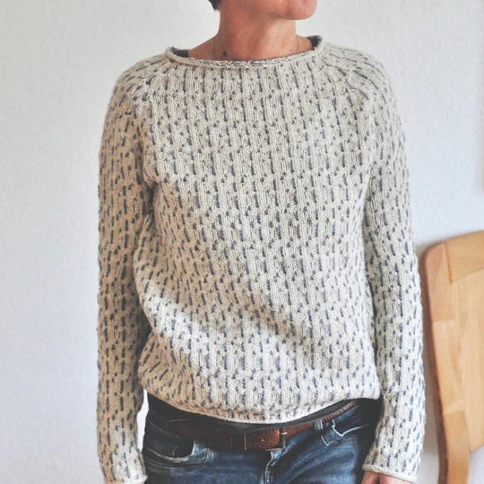 GR - Schicker grauer Pullover mit Rundhalsausschnitt