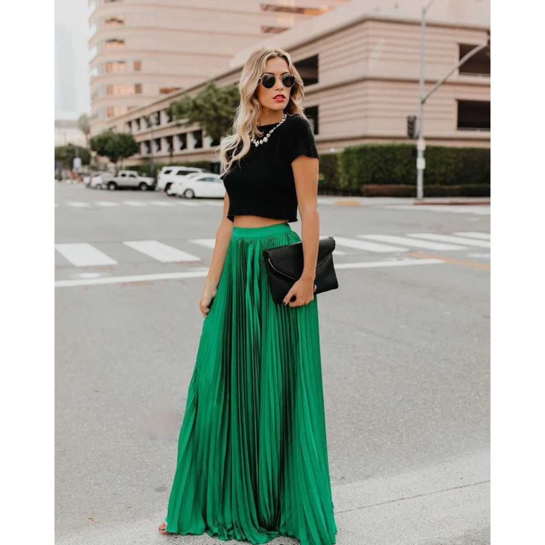 GR | Flowing pleated skirt for women