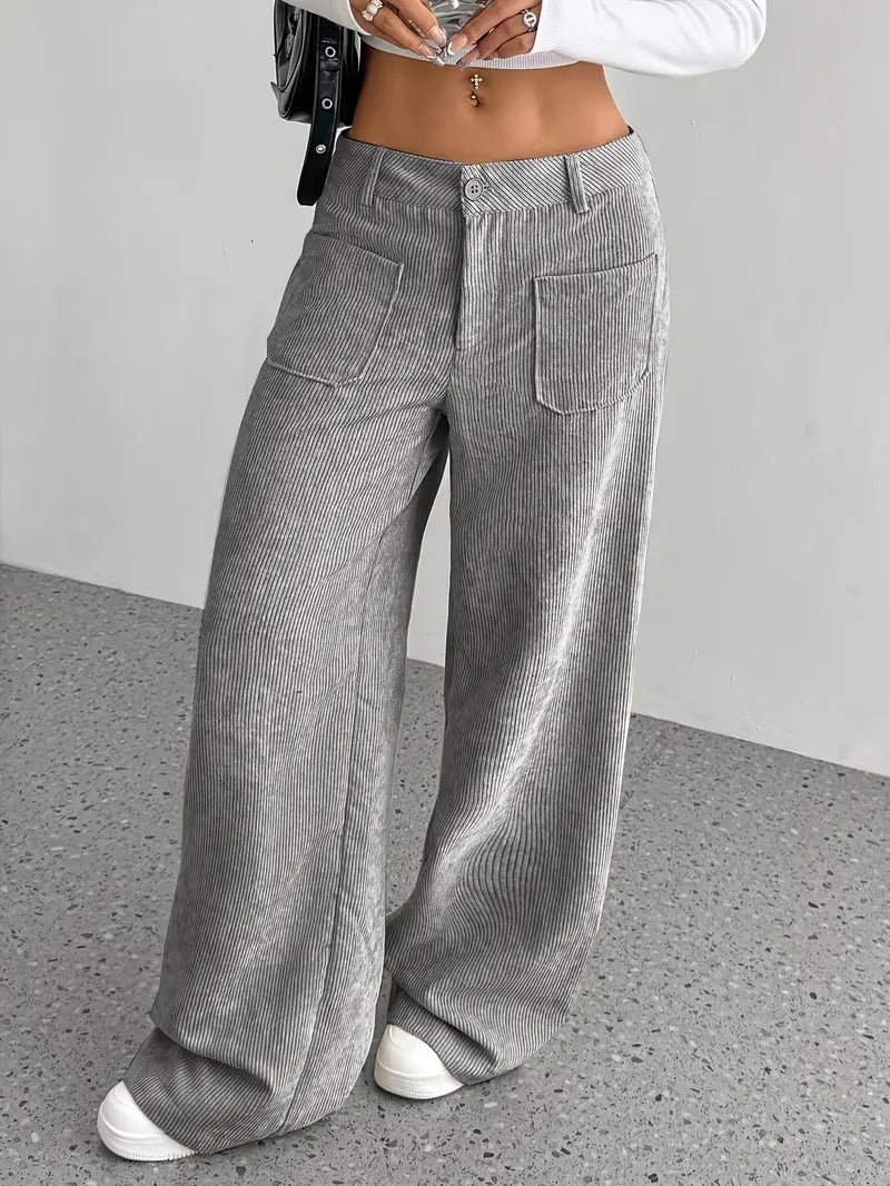 GR | Cordhose Mit Weitem Bein Für Frauen