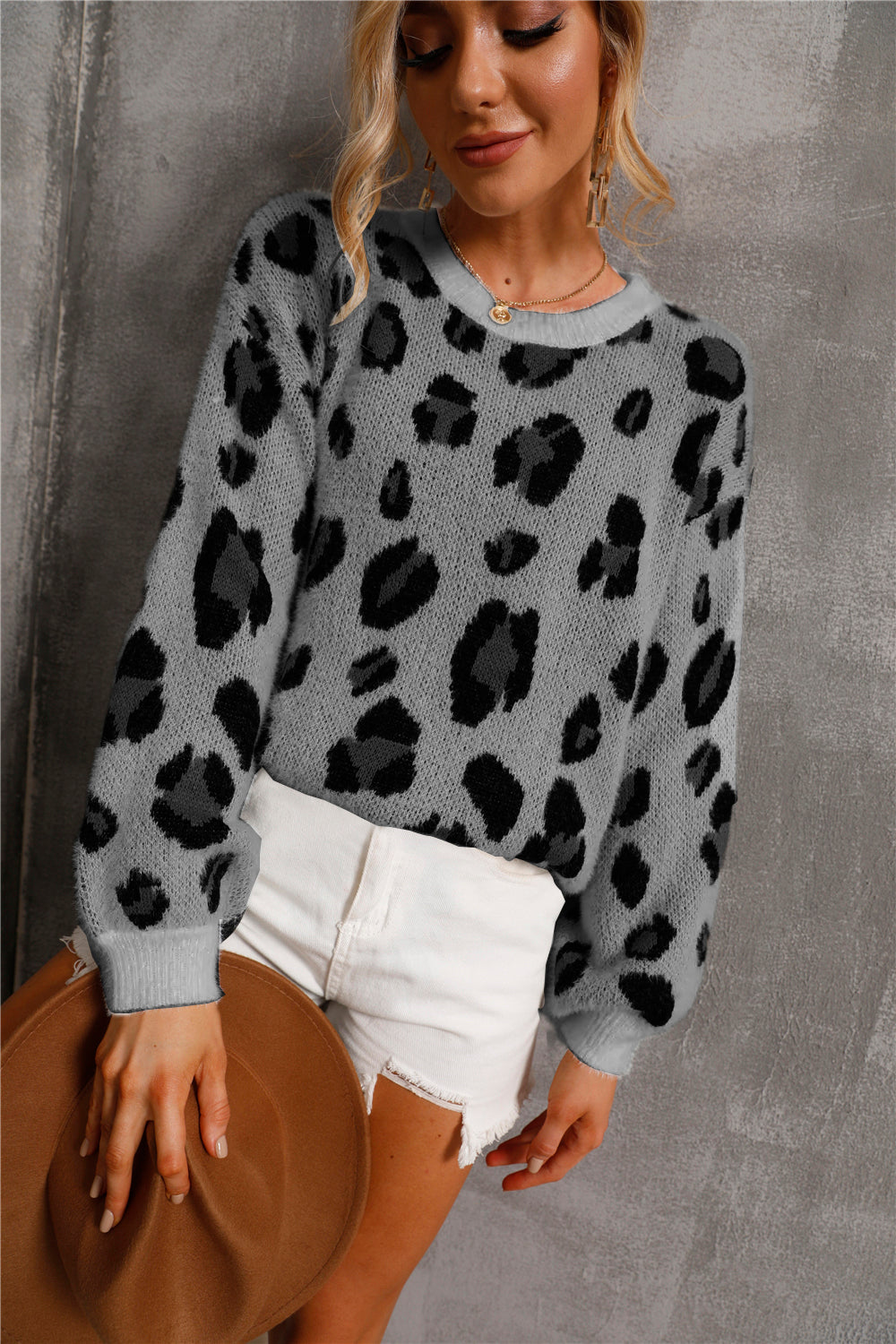 GR Große Größe Leopard Pullover