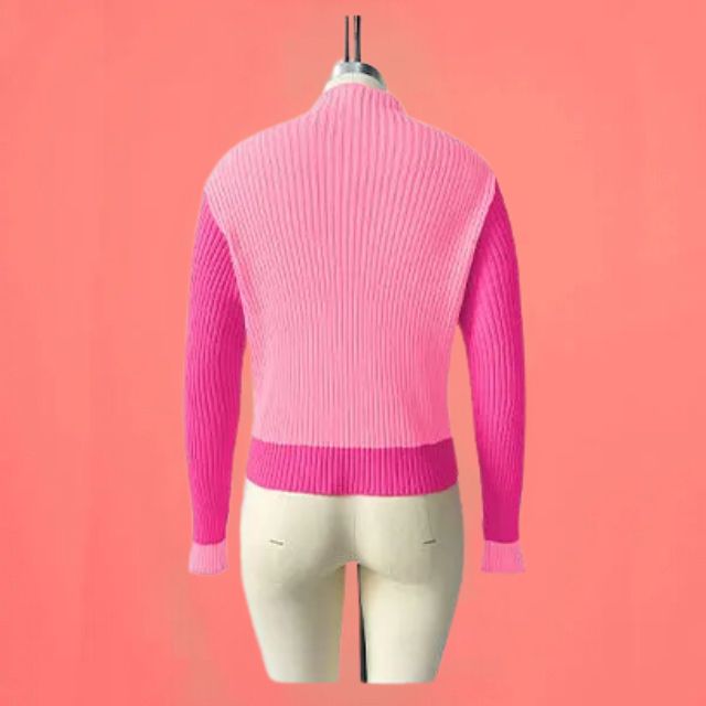 GR | Ribbed knit sweater with heart intarsia