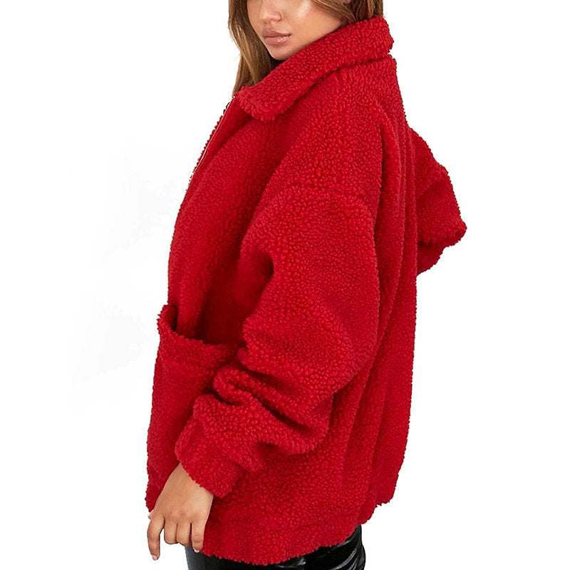 GR | Women's Fleece Sweatshirt with Wide Collar