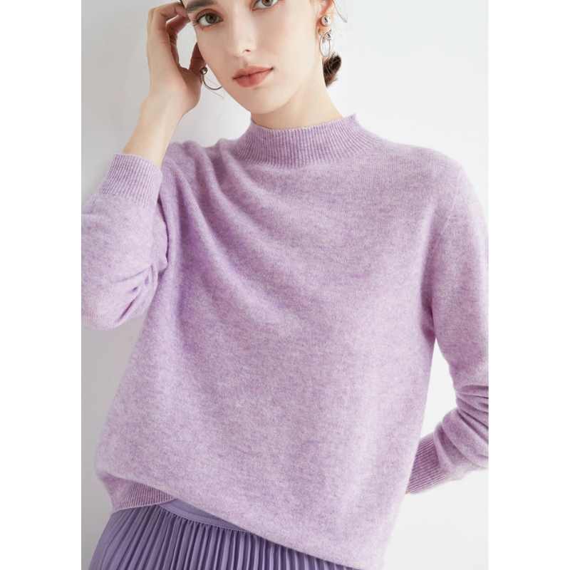 GR | Women's Cashmere Round Neck Sweater - Soft and Lightweight Knit Sweater