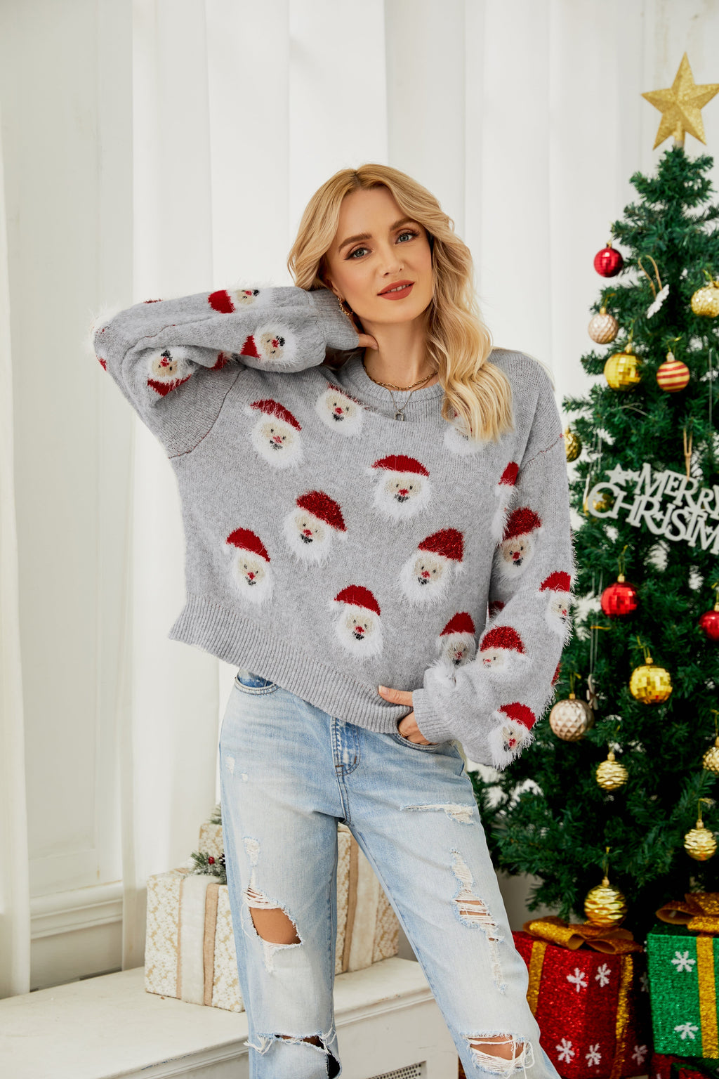 GR | Lieblicher Winter Älterer Kopf Pullover