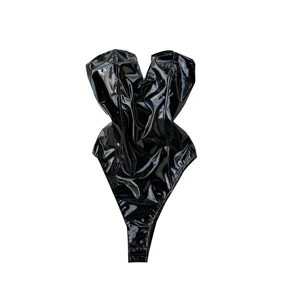 GR | Body Donna made of PU leather with V-neck