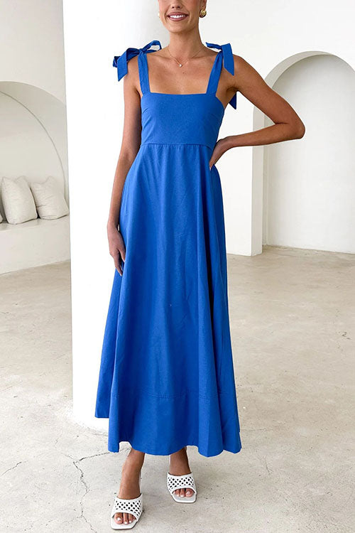 GR | Rosiedress Bow Shoulder Empire Waist Swing Maxi Cami Dress