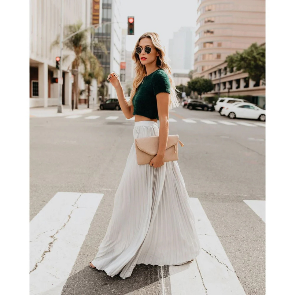 GR | Flowing pleated skirt for women
