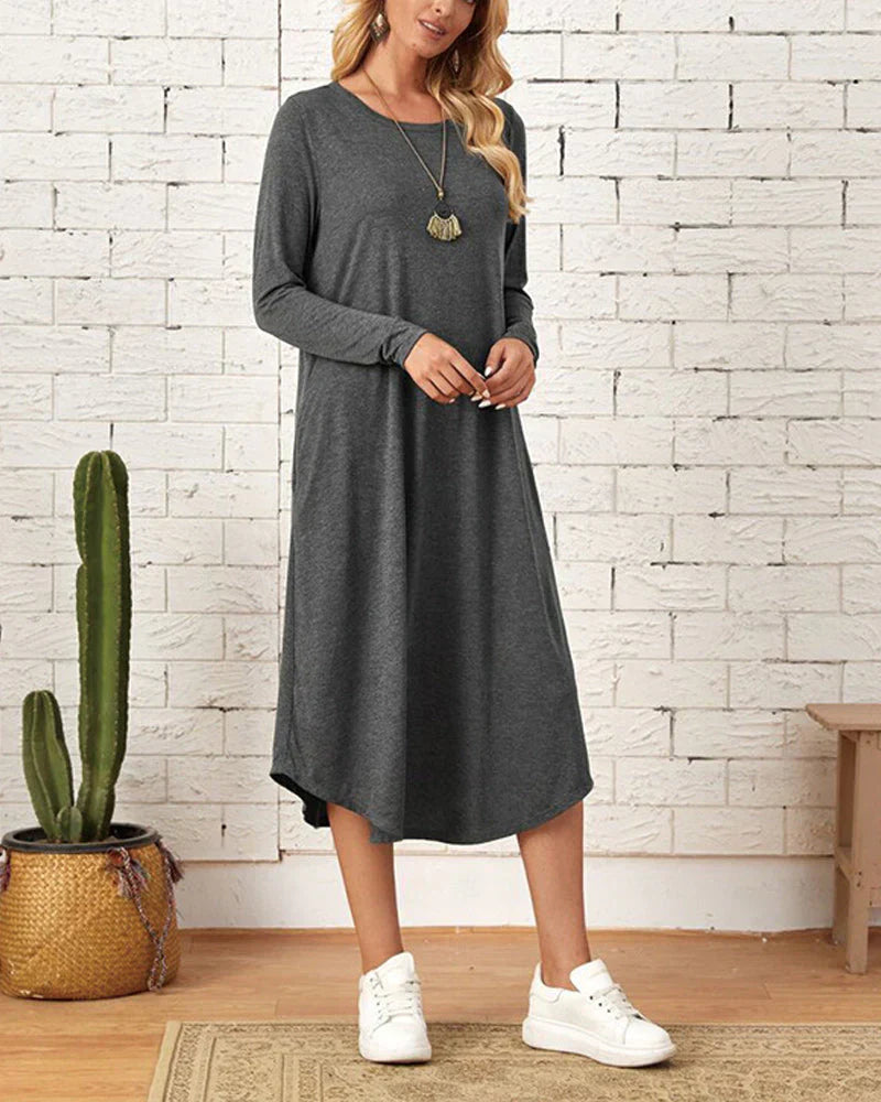 GR - Langärmeliges lockeres Kleid
